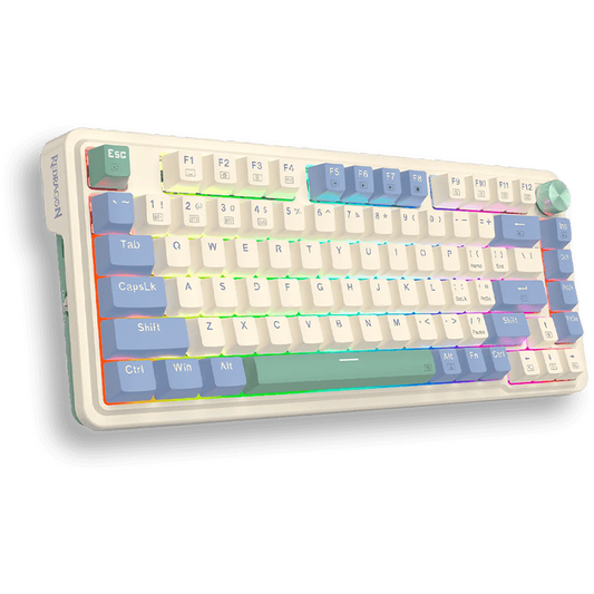 Teclado Mecánico 75% UCAL MAX K673 Blanco/Azul/Lila