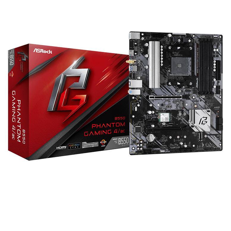 MOTHERBOARD ASRock B550 4/AC WIFI PHANTOM GAMING 4