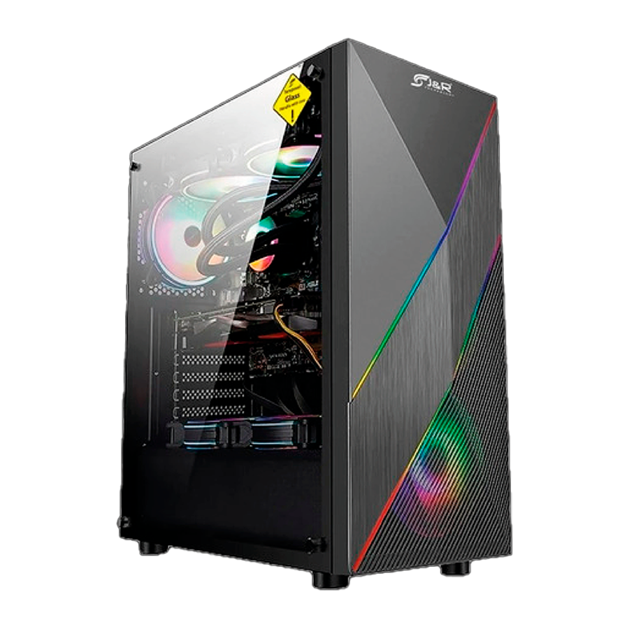 Chasis JYR Diamon ATX + 4FAN y Vidrio templado
