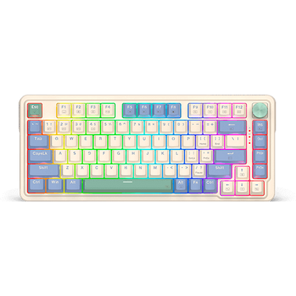Teclado Mecánico 75% UCAL MAX K673 Blanco/Azul/Lila