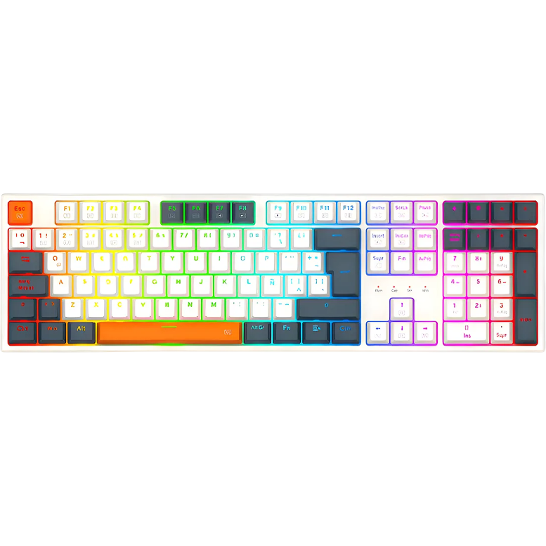 Teclado Mecánico 100% TRUNDLE Blanco/Gris