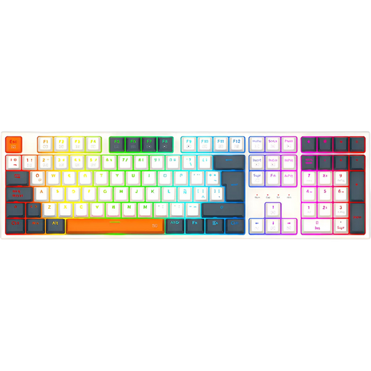 Teclado Mecánico 100% TRUNDLE Blanco/Gris