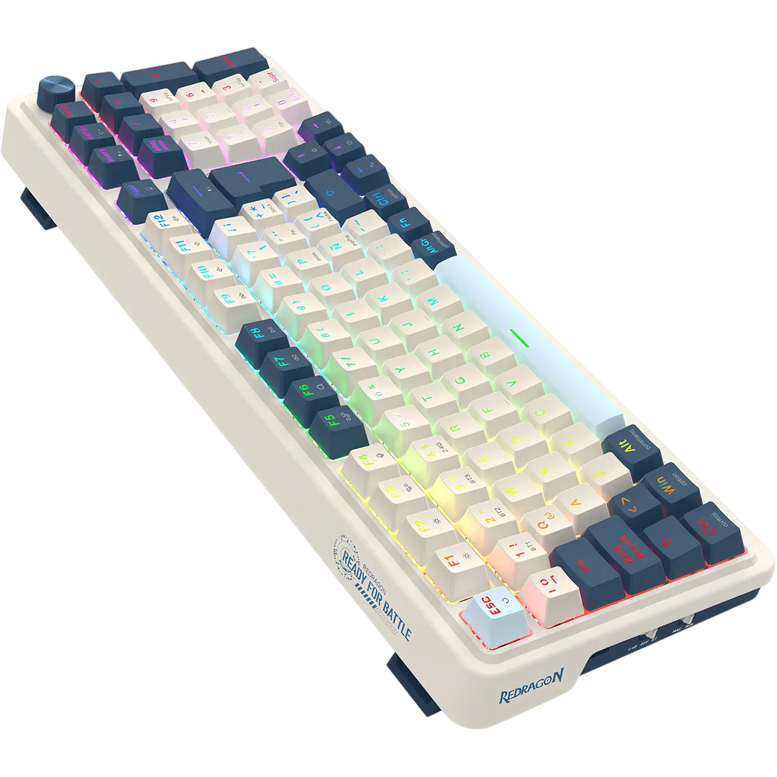 Teclado Mecánico 98% EISA PRO K686 Blanco/Azul Claro