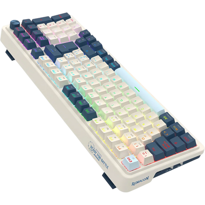 Teclado Mecánico 98% EISA PRO K686 Blanco/Azul Claro