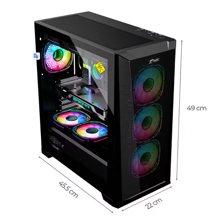 CHASIS BLACK JYR DARK STELL E-ATX + 6 FAN