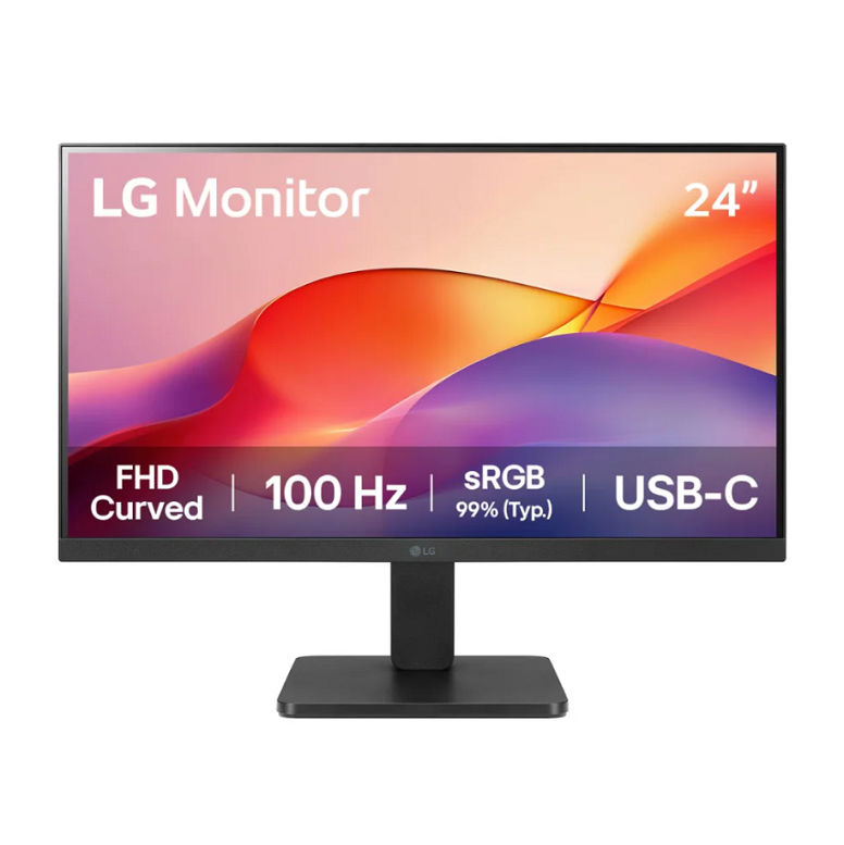 Monitor LG 24U421A 24" VA Curvo Hdmi Usb C 100hz 5ms Freesync Sin Bordes (Negro)