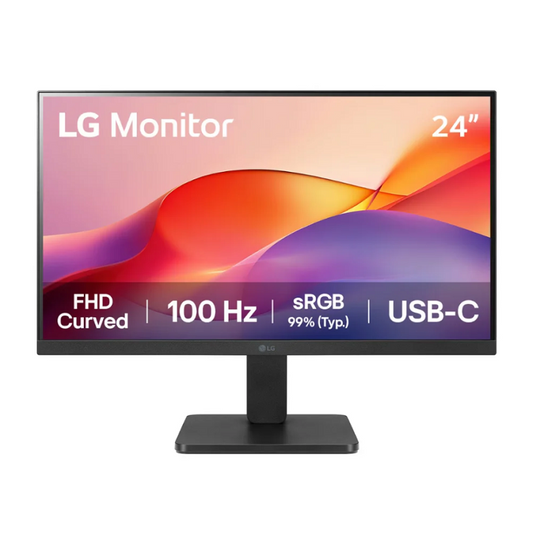 Monitor LG 24U421A 24" VA Curvo Hdmi Usb C 100hz 5ms Freesync Sin Bordes (Negro)