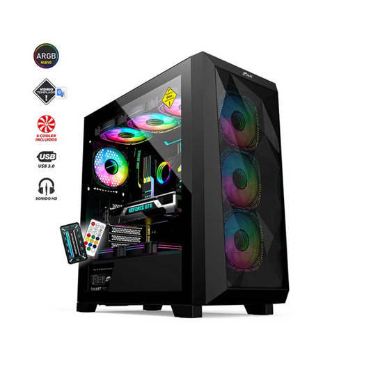 CHASIS BLACK JYR DARK STELL E-ATX + 6 FAN