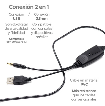Diadema Gamer JyR 073-MV Orión 7.1