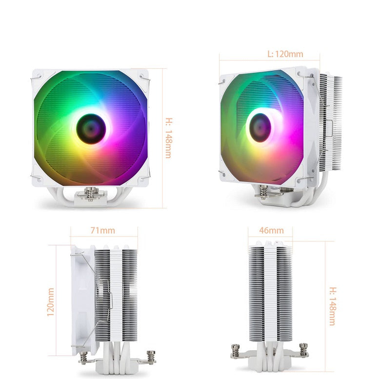 Enfriador de aire ARGB para CPU Thermalright Assassin King 120 SE WHITE 5 tubos
