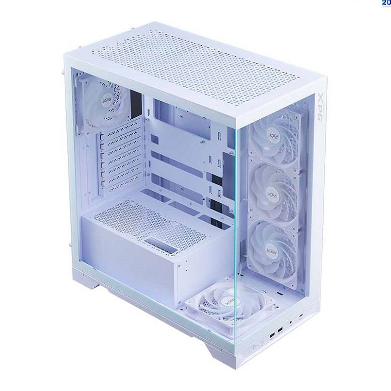 CHASIS XPG INVADERXMT-WHCWW + 5 FAN ARGB + Extensor PCIe 4.0