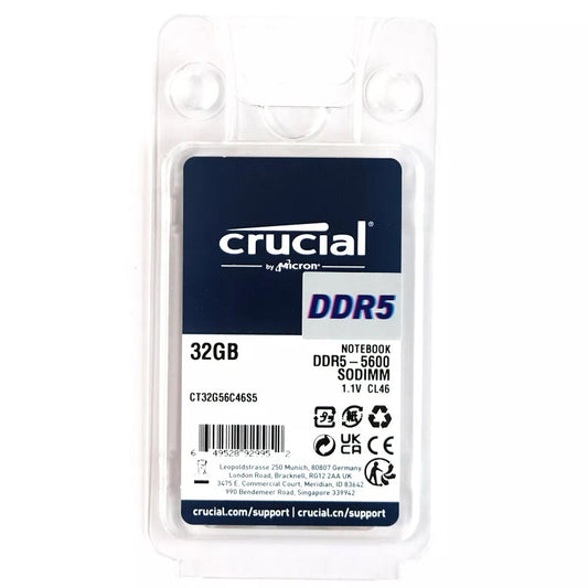 Memoria Ram Laptop DDR5 Crucial 32gb 5600MHz CL 46