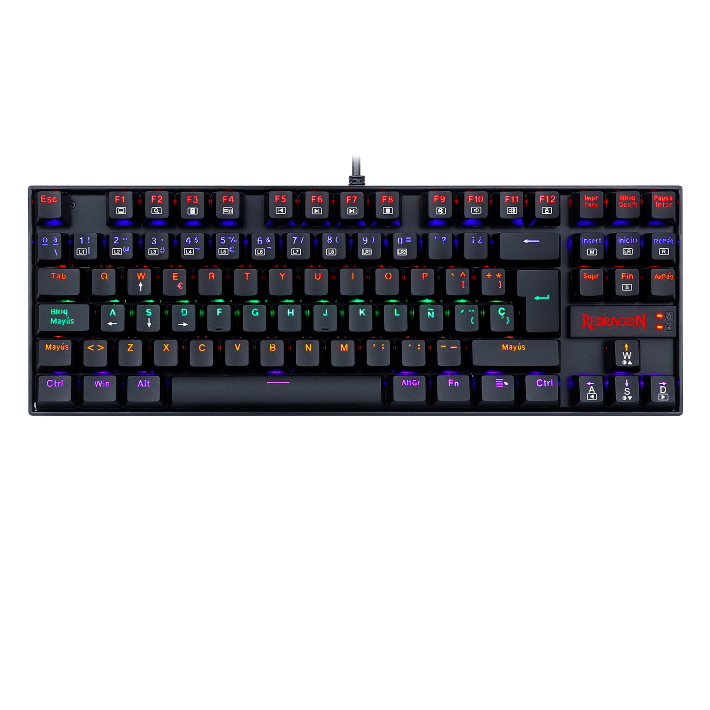 TECLADO MECANICO REDRAGON K552 RGB KUMARA SW RED