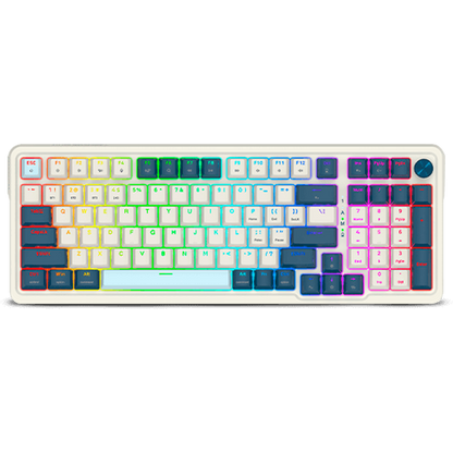 Teclado Mecánico 98% EISA PRO K686 Blanco/Azul Claro