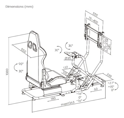 Estructura para Simulador de Carreras Redragon Vortex con Soporte para Monitor