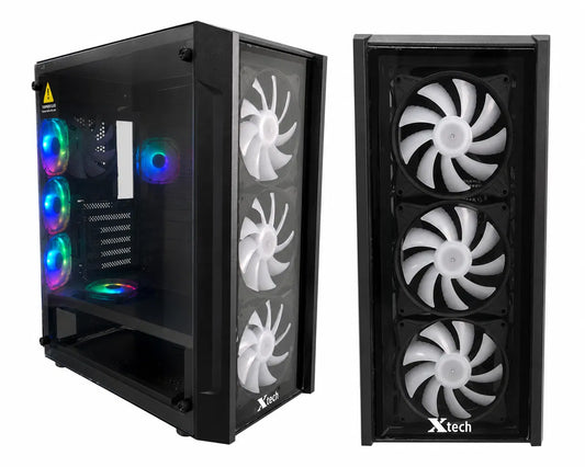 Chasis Xtech + 4 fan RGB Y Vidrio Templado