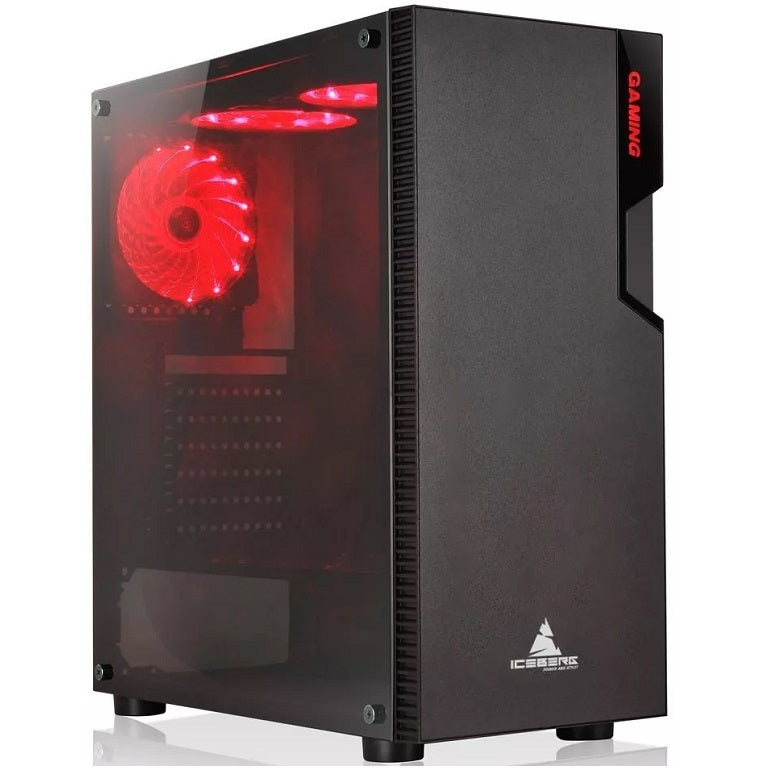 CHASIS ICEBERG GLACIUS V2 + 1 FAN LED ROJO POSTERIOR